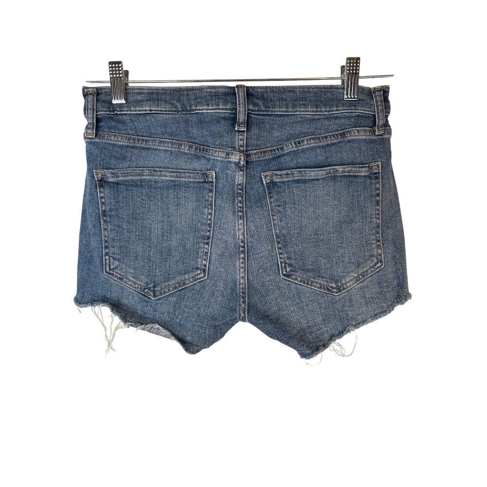 2/$30 Banana Republic Denim Shorts Size 27 Frayed Hem Stripe Detail - Picture 3 of 10